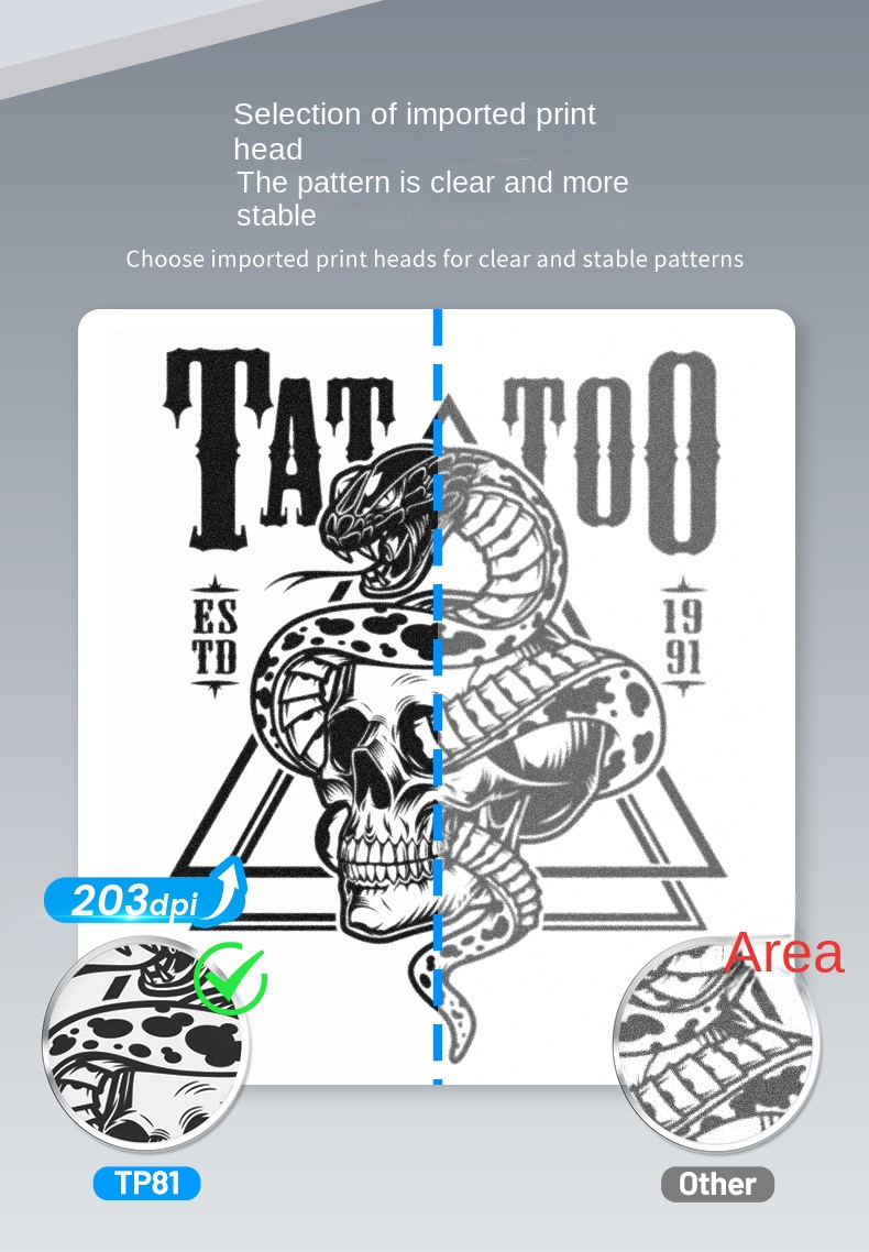 TP81 Pro Tattoo Printer - High-Precision Thermal Inkless Technology for Artistic Tattoo Transfers_voghion.com