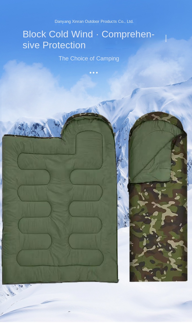 Adult Outdoor Portable Windproof Thickened Camping Office Emergency Sleeping Envelope Camp Bag_voghion.com