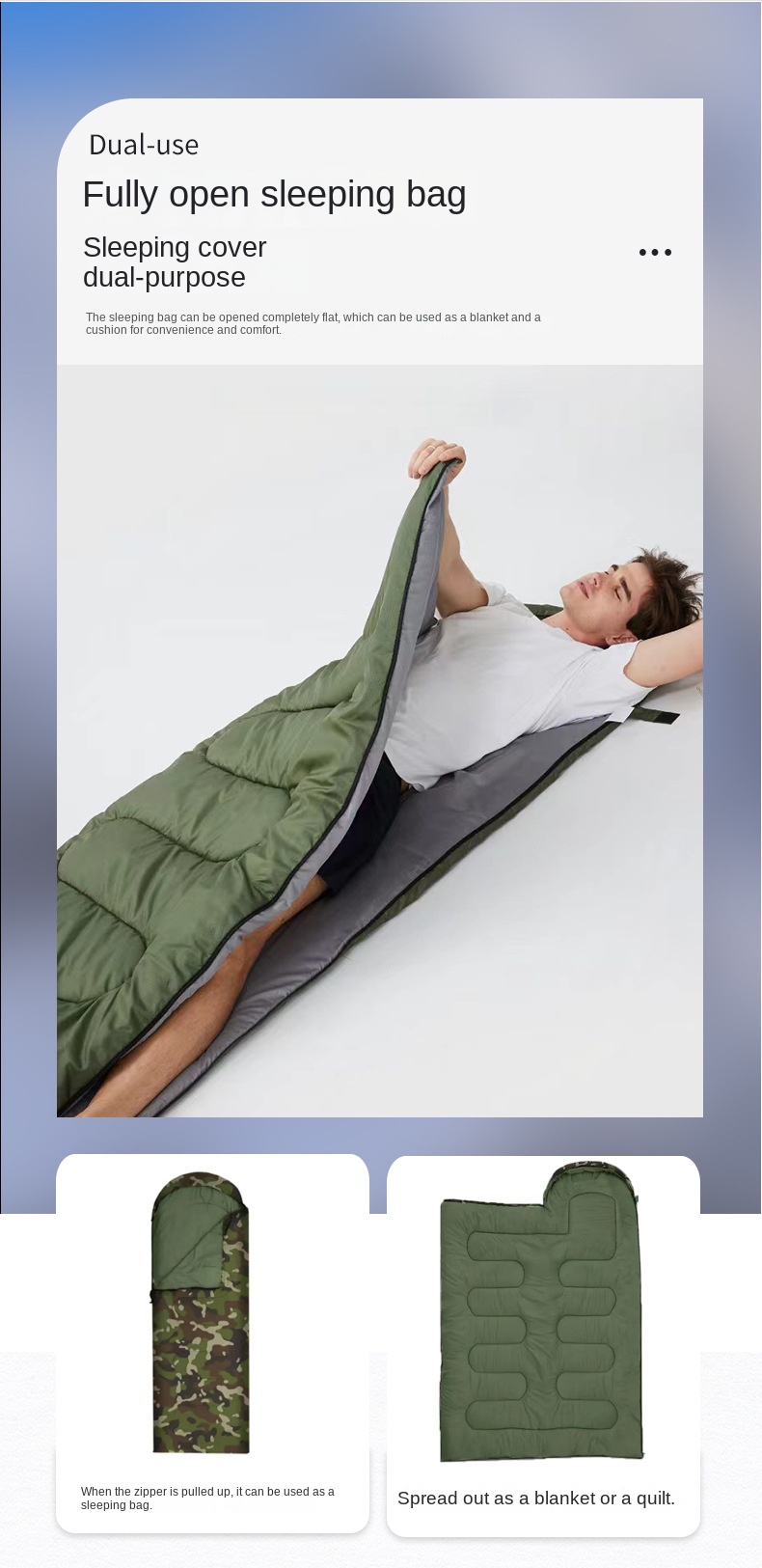 Adult Outdoor Portable Windproof Thickened Camping Office Emergency Sleeping Envelope Camp Bag_voghion.com