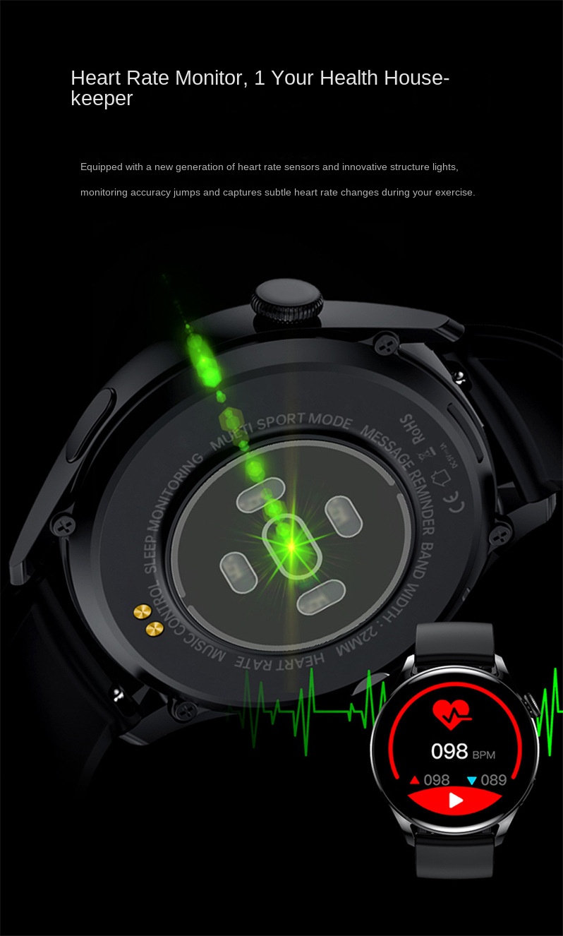 Bluetooth Calling Smartwatch - 1.28-inch HD Touchscreen, Health Monitoring, Sports Tracking, Wireless Charging, Multi-Language Support_voghion.com