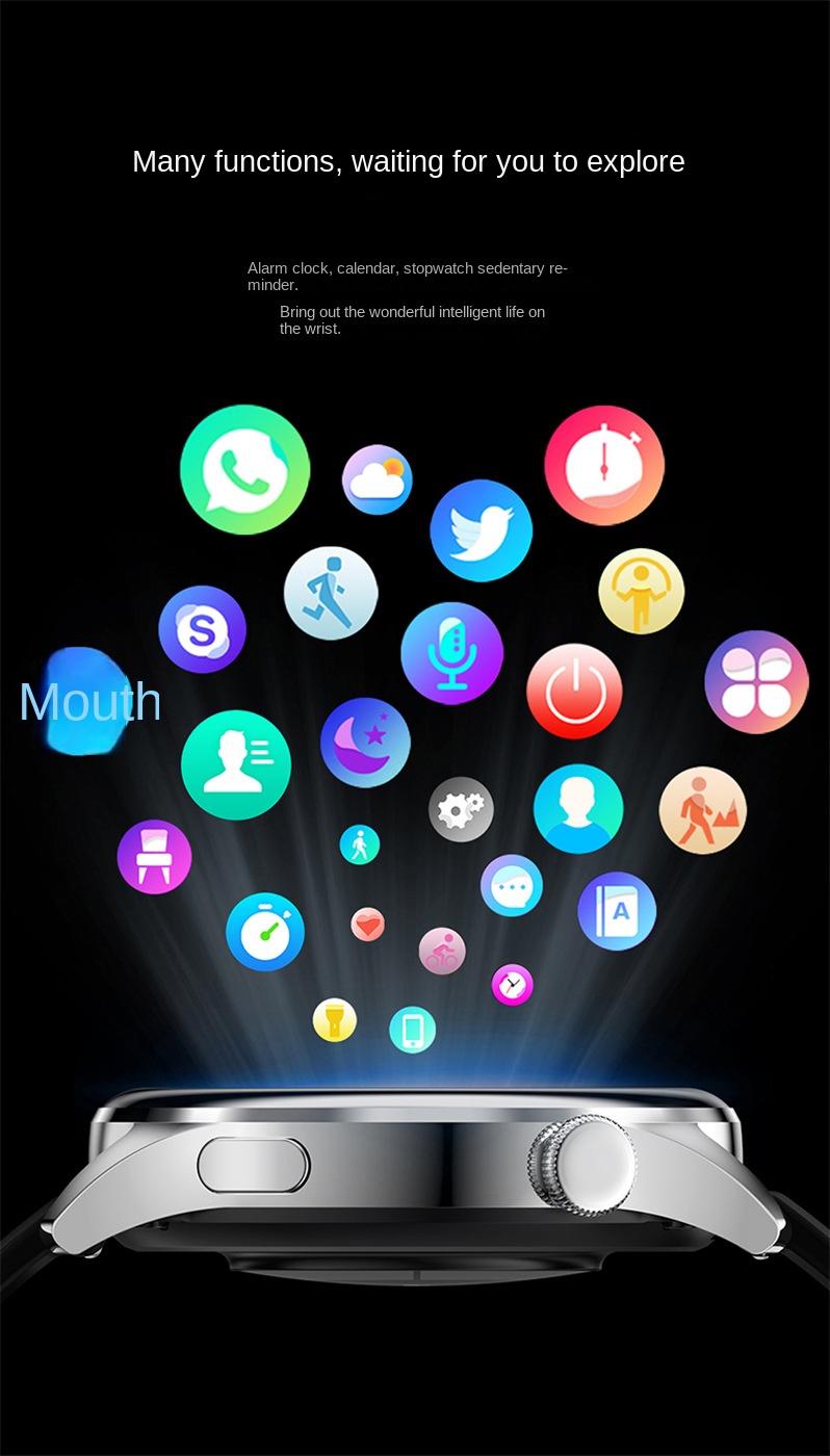 Bluetooth Calling Smartwatch - 1.28-inch HD Touchscreen, Health Monitoring, Sports Tracking, Wireless Charging, Multi-Language Support_voghion.com