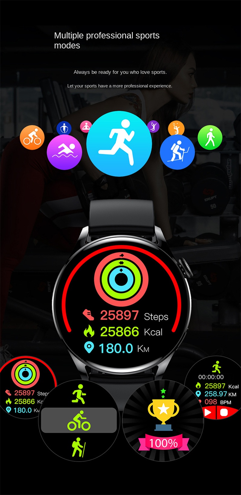Bluetooth Calling Smartwatch - 1.28-inch HD Touchscreen, Health Monitoring, Sports Tracking, Wireless Charging, Multi-Language Support_voghion.com