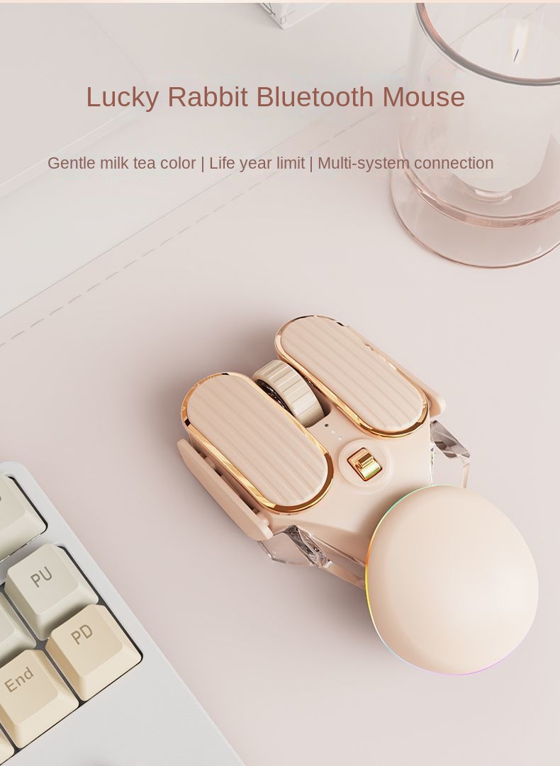 Újdonság: Cherish Her Sweet Style - Limitált kiadású Lucky Rabbit vezeték nélküli egér lányoknak, imádnivalóan ergonomikus, ajándék csuklótámasszal_voghion.com