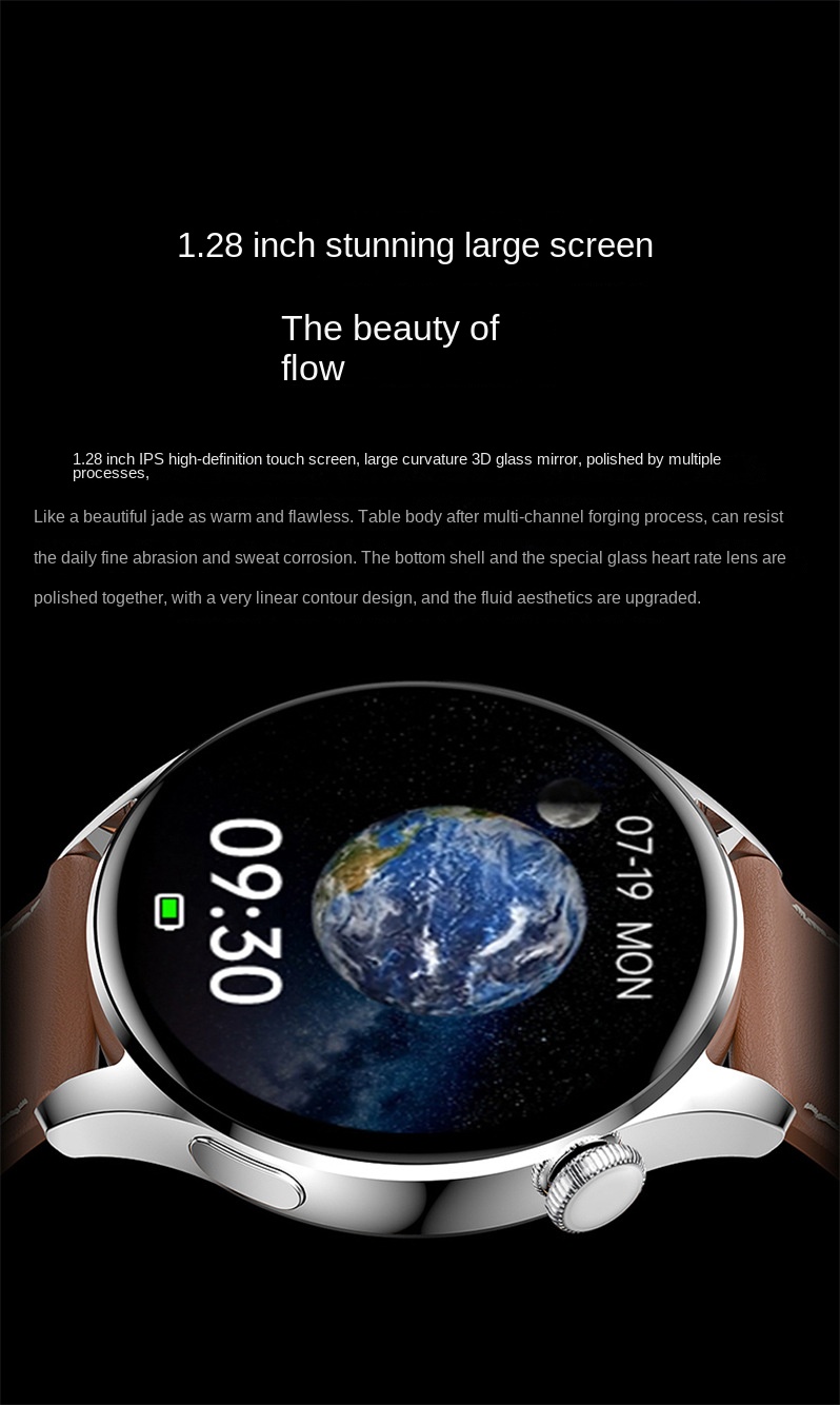 Bluetooth Calling Smartwatch - 1.28-inch HD Touchscreen, Health Monitoring, Sports Tracking, Wireless Charging, Multi-Language Support_voghion.com