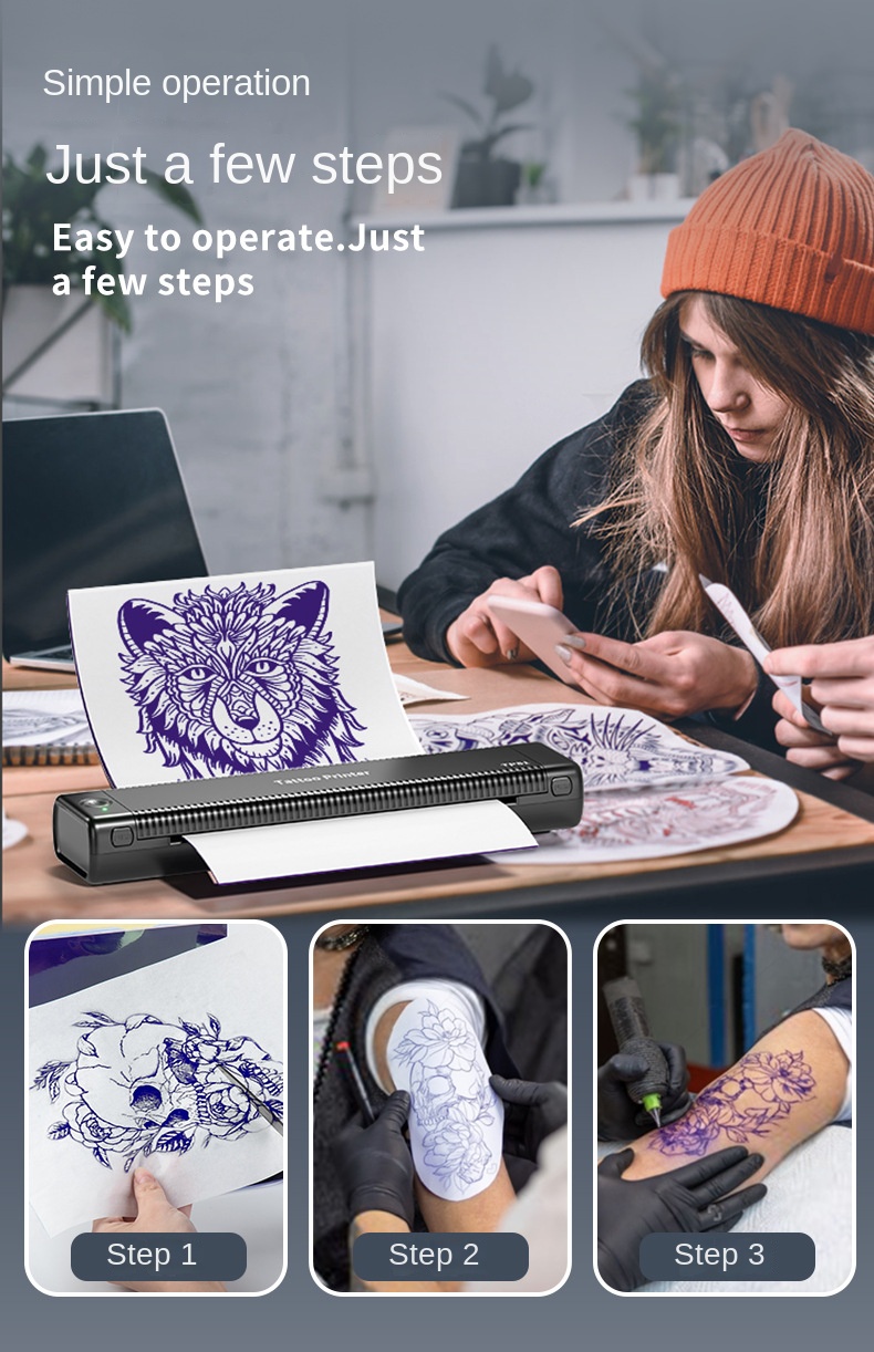 TP81 Pro Tattoo Printer - High-Precision Thermal Inkless Technology for Artistic Tattoo Transfers_voghion.com