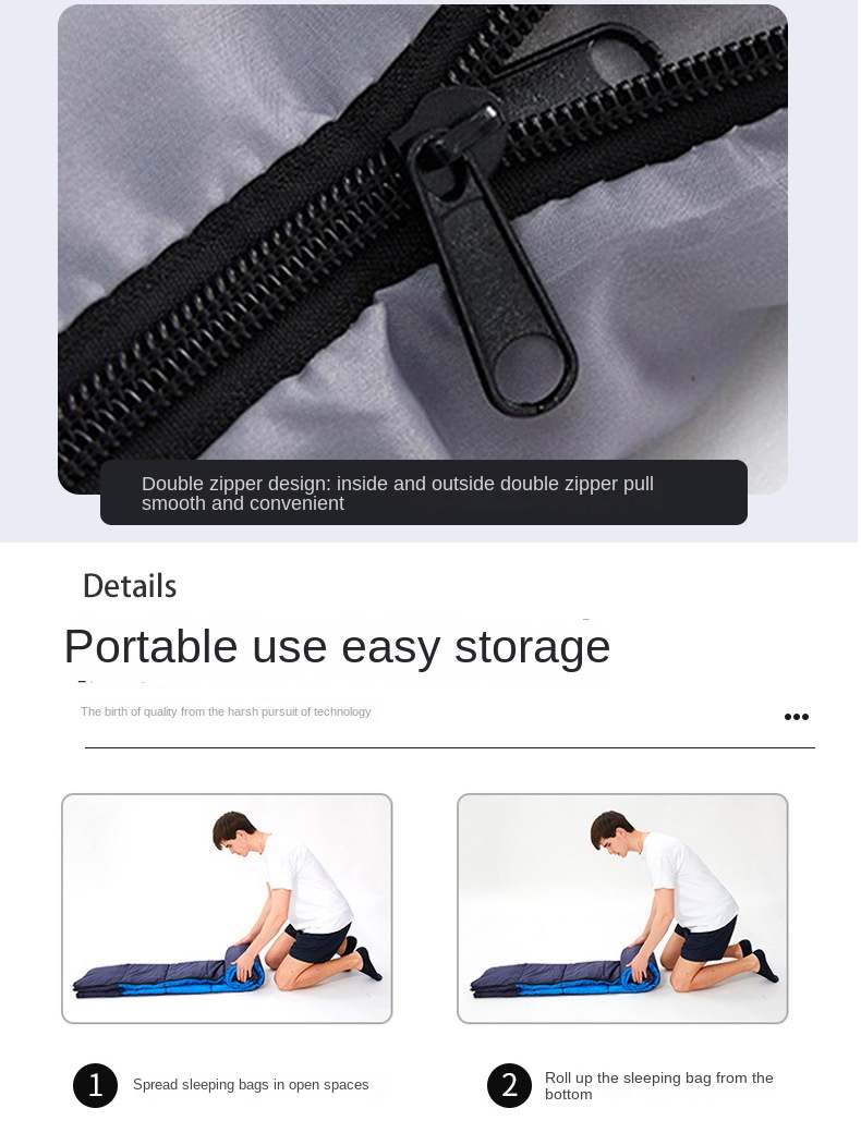 Adult Outdoor Portable Windproof Thickened Camping Office Emergency Sleeping Envelope Camp Bag_voghion.com