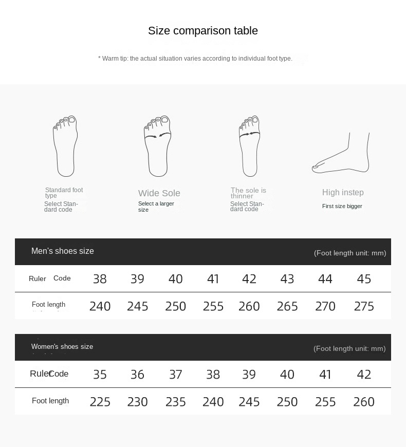 size chart